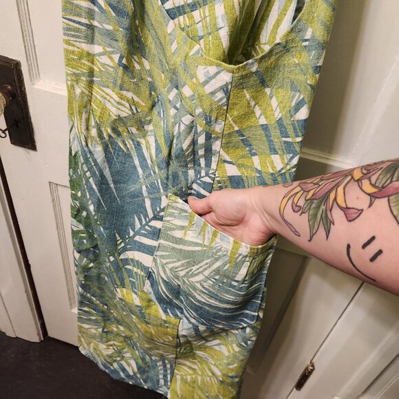 Cross backed tropical print apron - Picture 4 of 5